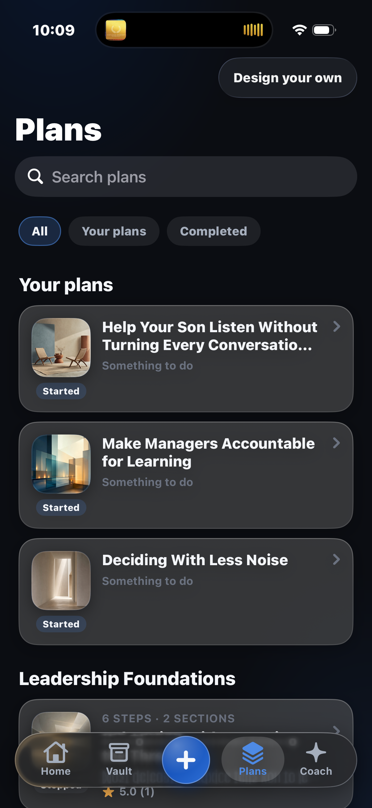 Your action plans — personalized steps ready to start
